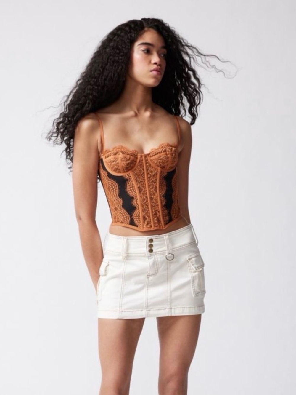 Urban Outfitters Orange Lace Corset Top - Picture 7 of 7
